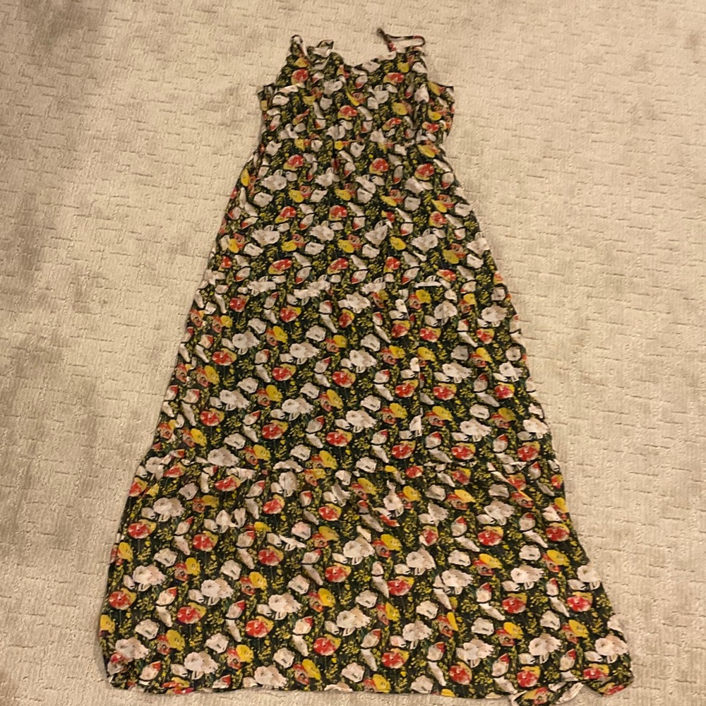 J. Crew Floral Maxi Dress - Black, White, Yellow, Red